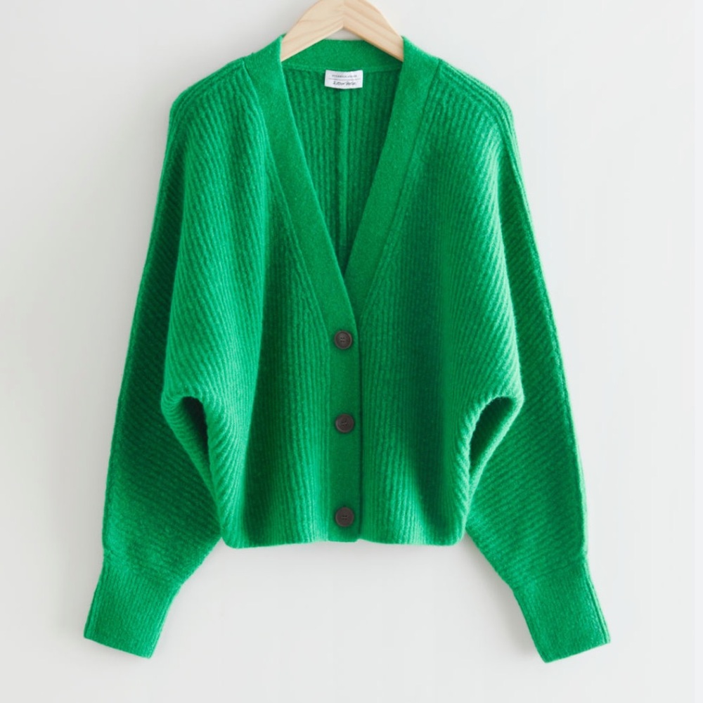 & Other Stories Voluminous Rib Knit Cardigan